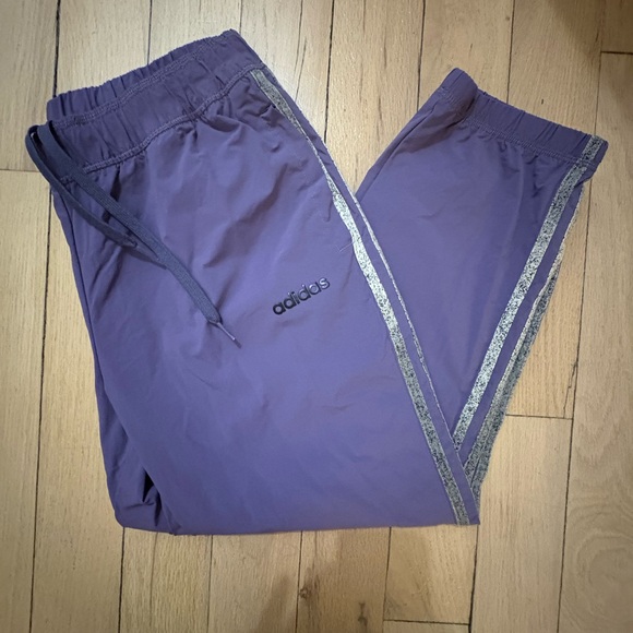 Adidas Original Tech Purple Sport Track Pants, Cropped fit - 7/8, Size M - Picture 1 of 7